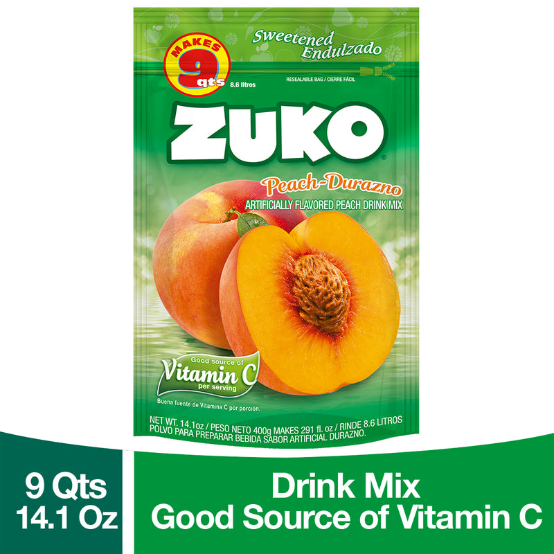 Zuko Drink Mix Peach Family Pack, 14.1 oz, Pack of 6