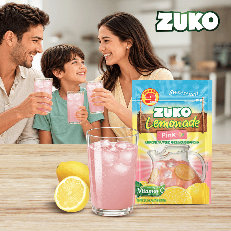 Zuko Drink Mix Pink Lemonade Family Pack, 14.1 oz