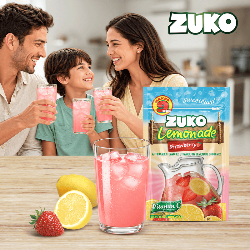Zuko Drink Mix Strawberry Lemonade Family Pack, 14.1 oz