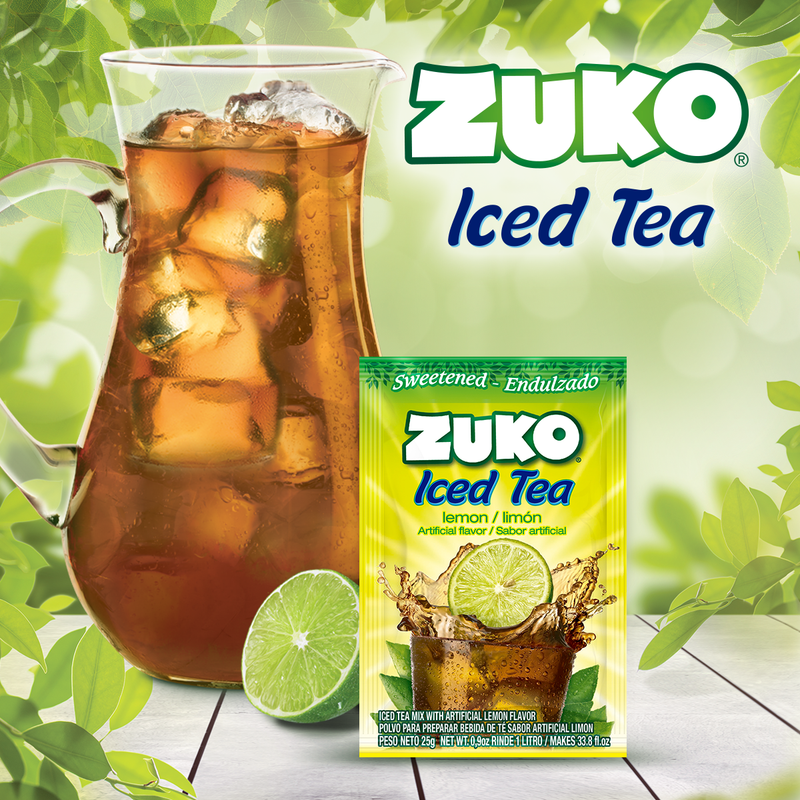 Zuko Drink Mix Lemon Tea Individual Pack, 24 Count, 0.9 oz