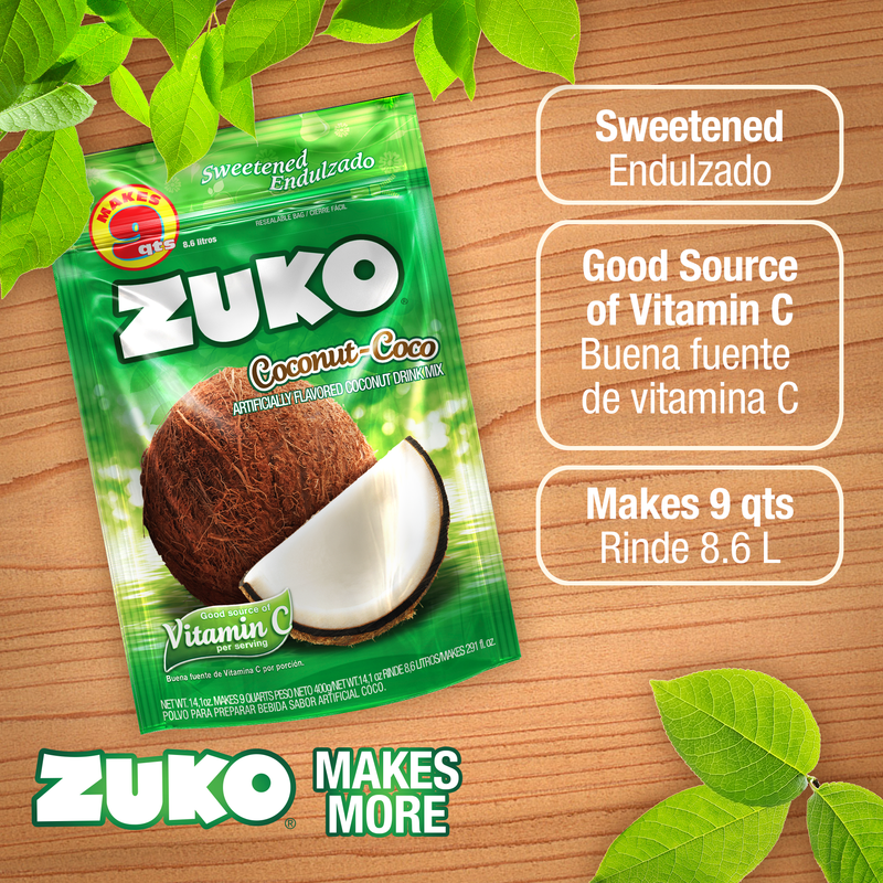 Zuko Drink Mix Coconut Family Pack, 14.1 oz