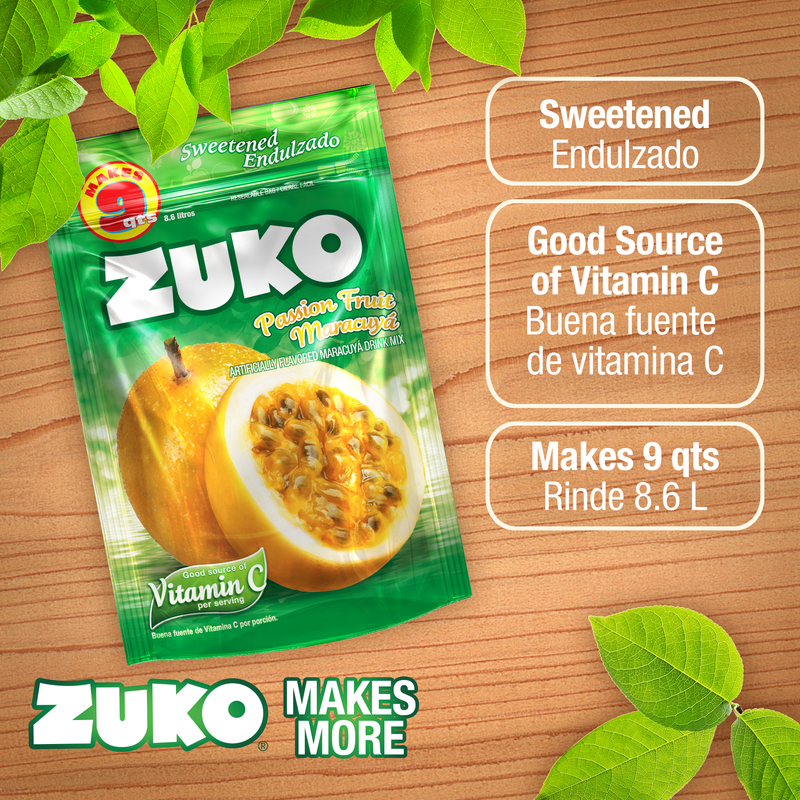 Zuko Drink Mix Passion Fruit Family Pack, 14.1 oz
