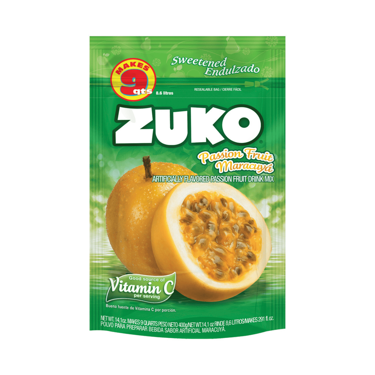Zuko Drink Mix Passion Fruit Family Pack, 14.1 oz — Cordialsa USA