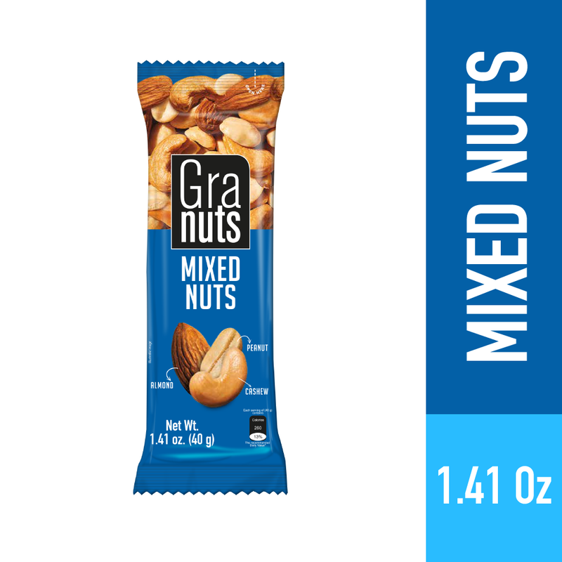 Granuts Mixed Nuts Display, 12 Snack Packs, 1.41 oz
