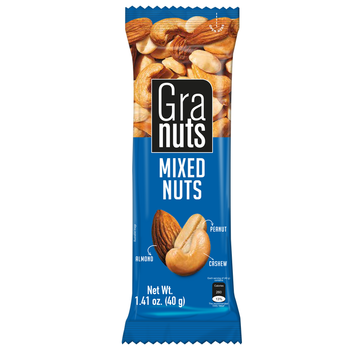 Granuts Mixed Nuts Display, 12 Count, 1.41 oz