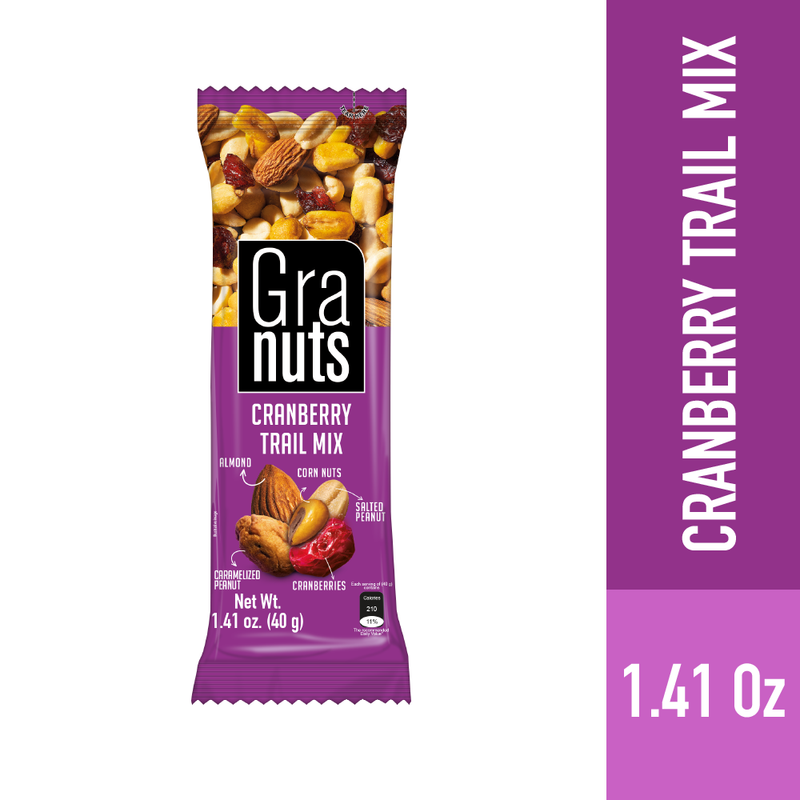 Granuts Cranberry Trail Mix Display, 12 Snack Packs, 1.41 oz