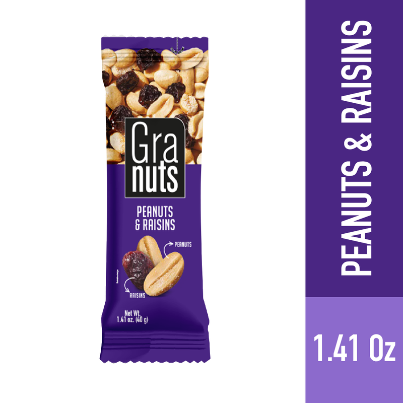 Granuts, Peanuts and Raisins, 12 Snack Packs, 1.41 oz