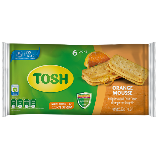 Tosh, Orange Mousse Cookies, 5.25 Oz