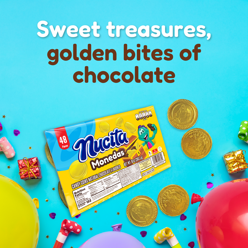 Bandeja de monedas de oro de chocolate Nucita 10 oz - 48 ct