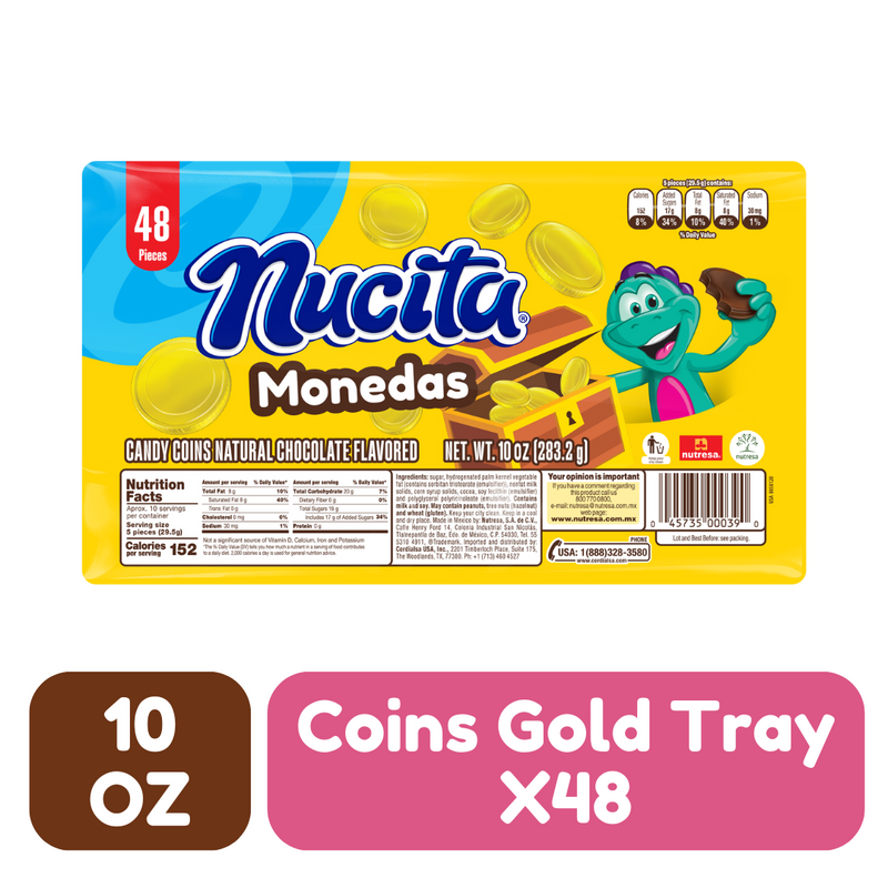 Bandeja de monedas de oro de chocolate Nucita 10 oz - 48 ct