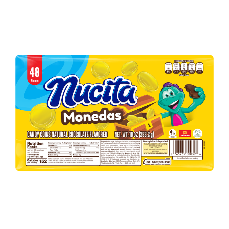 Bandeja de monedas de oro de chocolate Nucita 10 oz - 48 ct