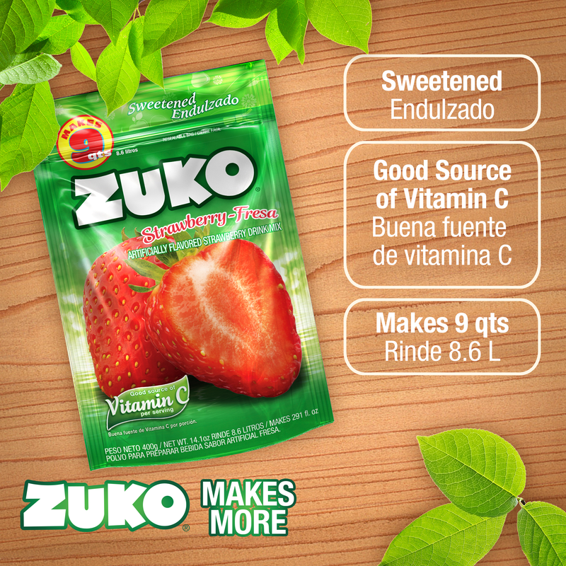 Zuko Drink Mix Strawberry Family Pack, 14.1 oz
