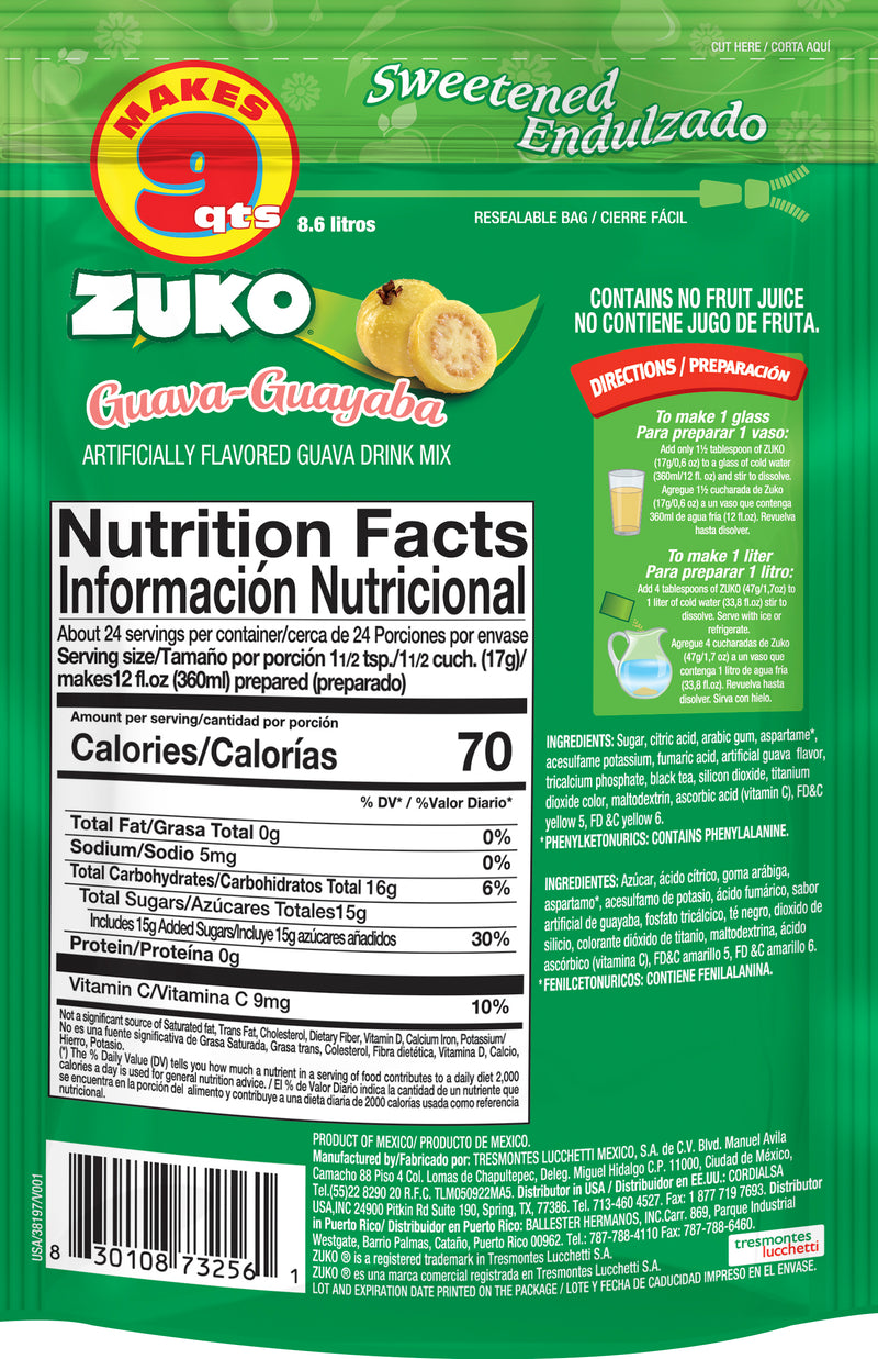 Zuko Drink Mix Guava Family Pack, 14.1 oz