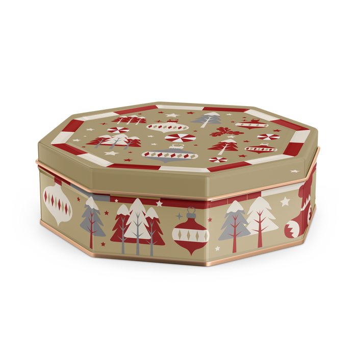 Dux Holiday,  Christmas Cookies, Octogonal Tin 9.17 oz.