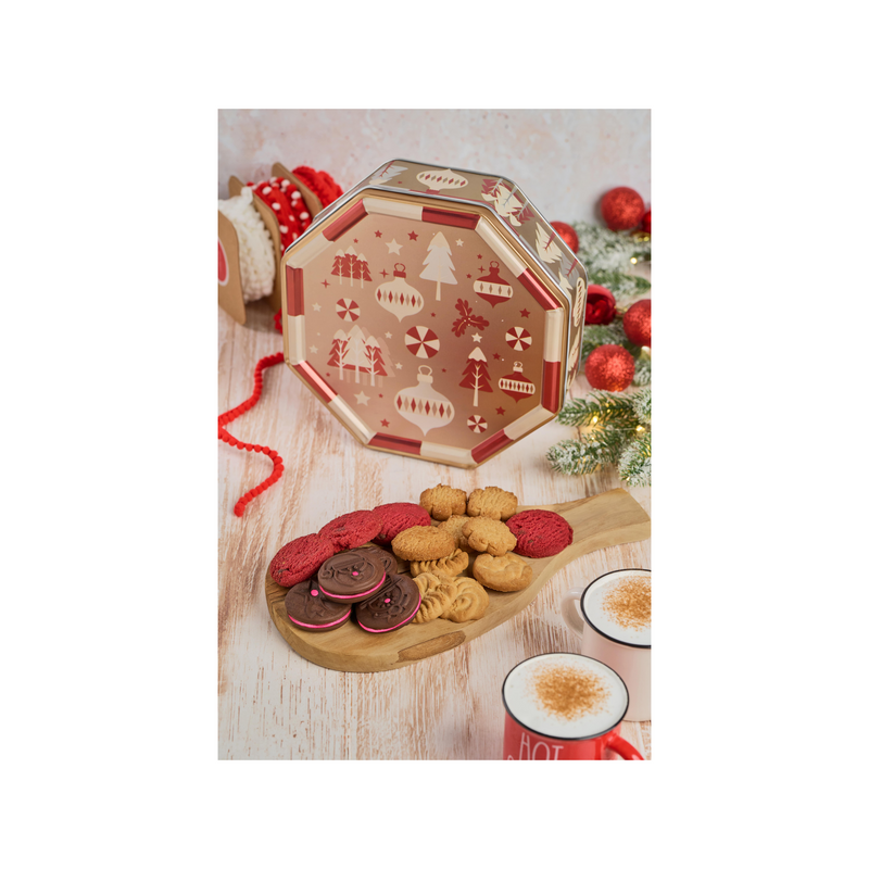 Dux Holiday Christmas Cookies Octogonal Tin, 9.17 oz