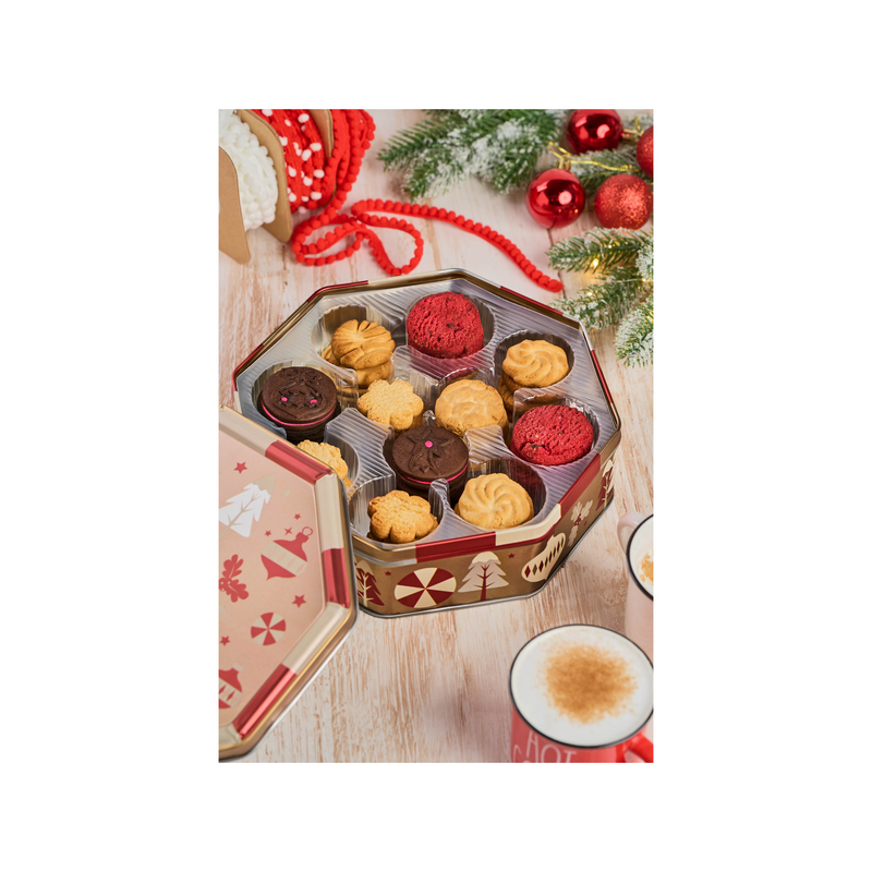 Dux Holiday Christmas Cookies Octogonal Tin, 9.17 oz