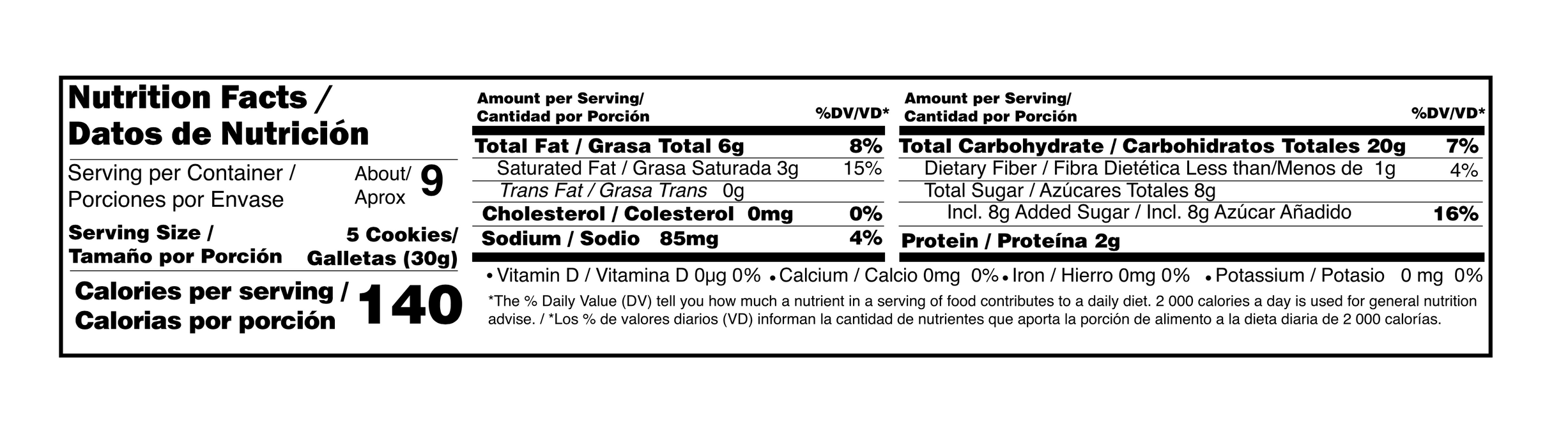 Dux Holiday,  Christmas Cookies, Octogonal Tin 9.17 oz. Nutritional Facts.