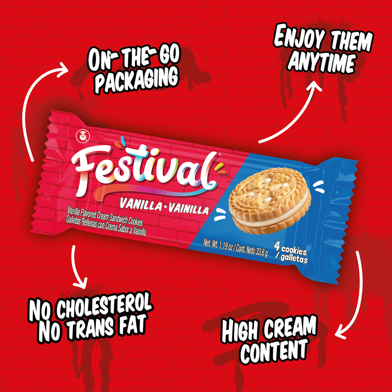 Festival Vanilla Cookies, 12 Snack Packs, 14.22 oz
