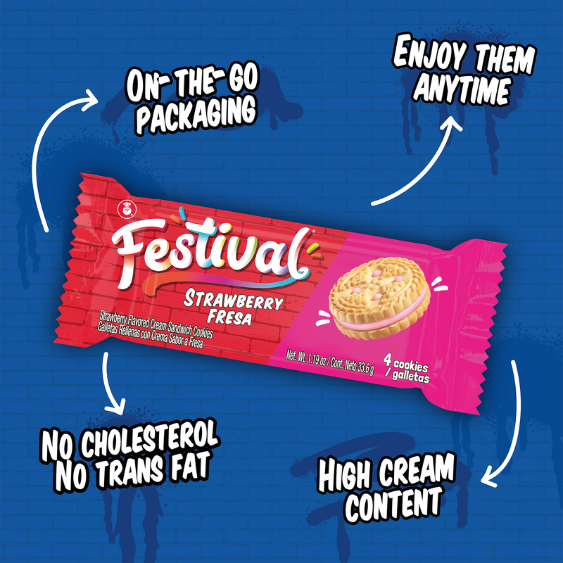 Festival Strawberry Cookies, 12 Snack Packs, 14.22 oz