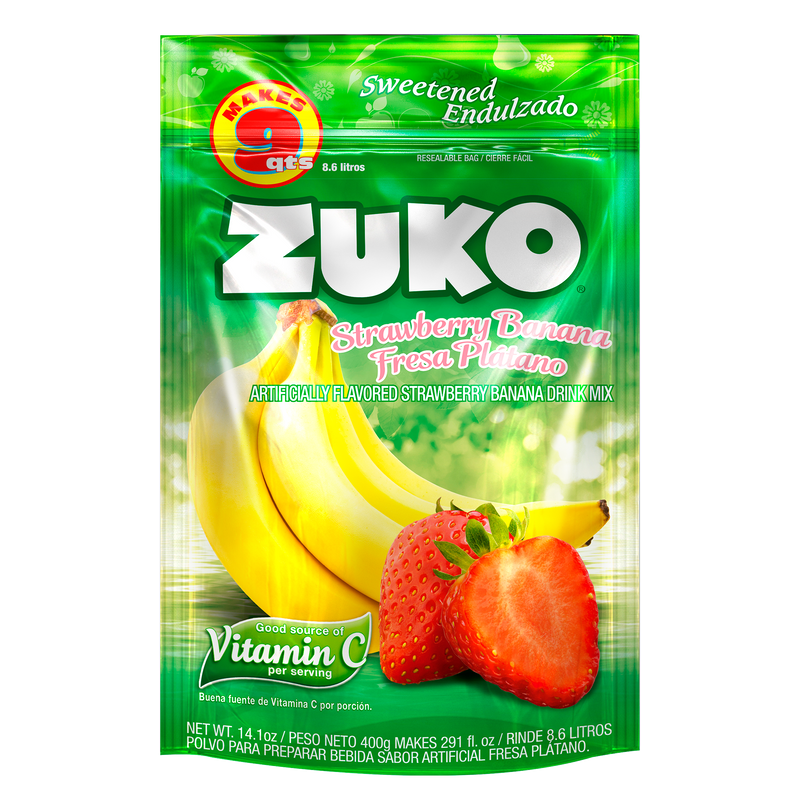 Zuko Drink Mix Strawberry Banana Family Pack, 14.1 oz