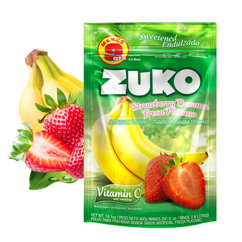 Zuko Drink Mix Strawberry Banana Family Pack, 14.1 oz
