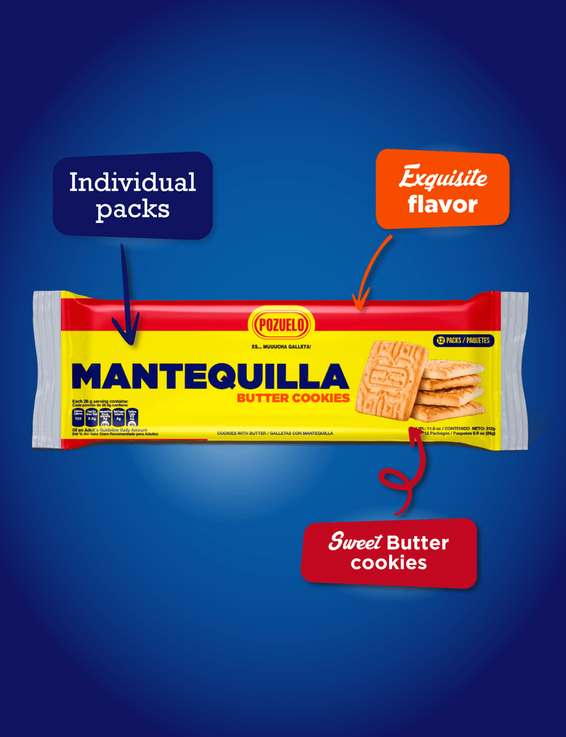 Pozuelo Galletas de Mantequilla 11 oz - 12 ct
