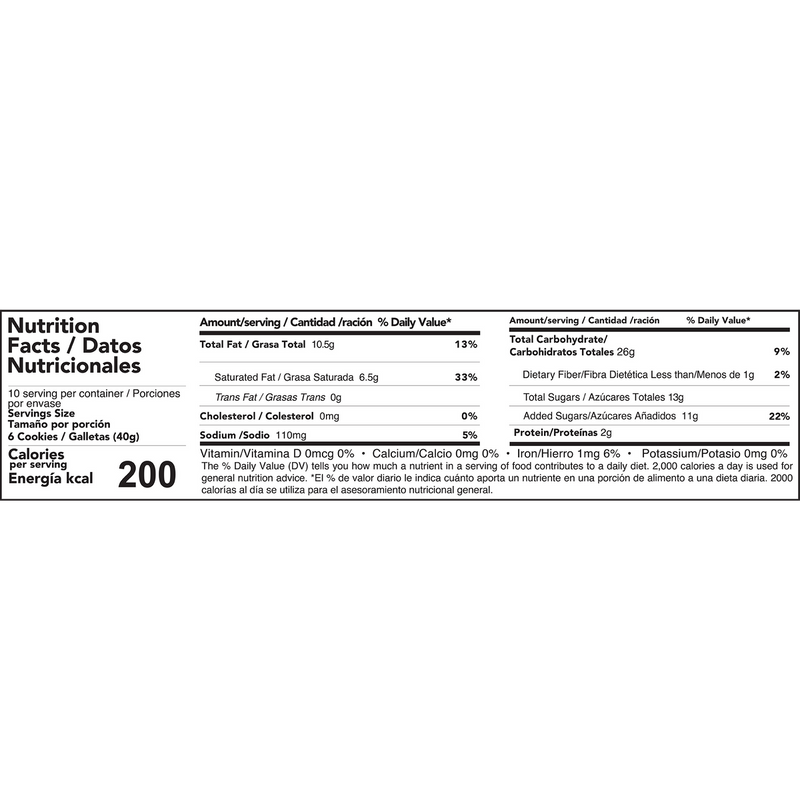 image nutritional information Chiky Coconut