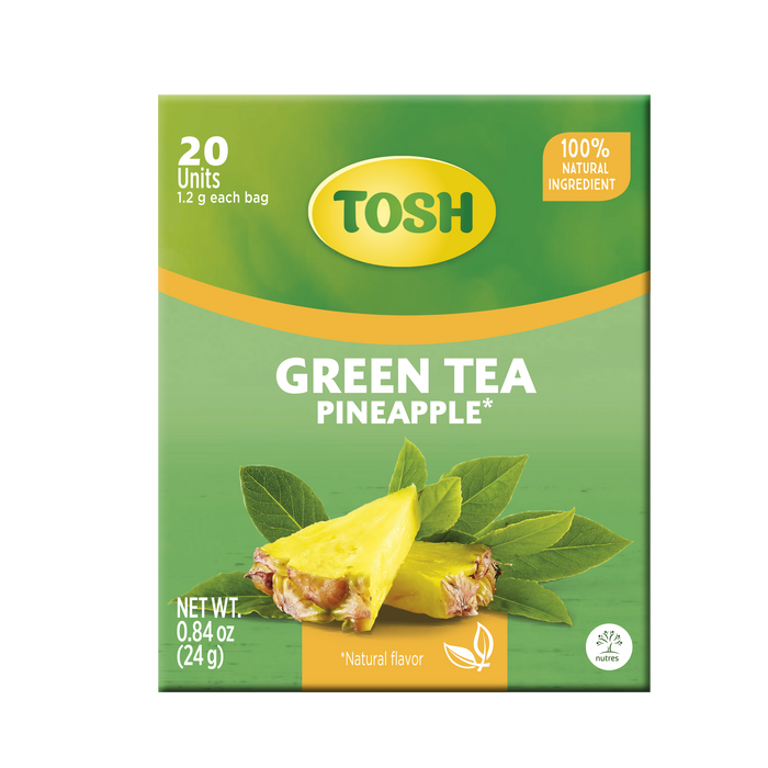 Tosh, Green Tea Pineapple, 1 box with 20 tea bags.