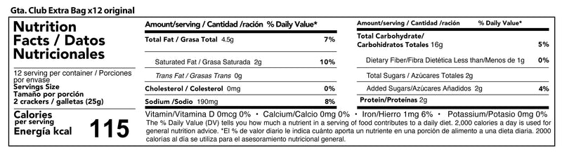 Club Extra Galletas Bolsa 10.5 oz - 12 u.