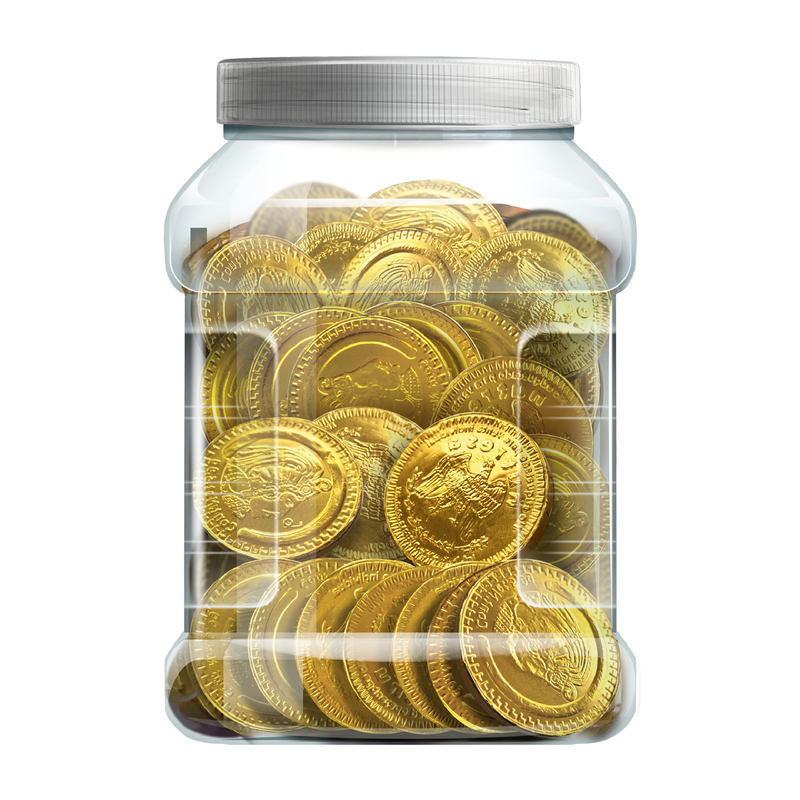 Nucita Chocolate Gold Coins Jar, 120 Count, 25 oz