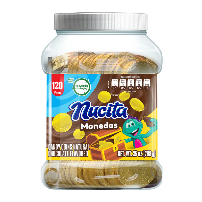 Nucita Chocolate Gold Coins Jar, 120 Count, 25 oz
