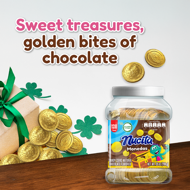 Nucita Chocolate Gold Coins Jar, 120 Count, 25 oz