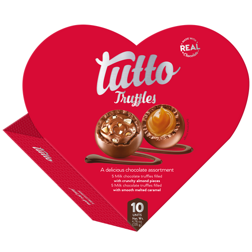 Tutto Chocolate Truffles Selection, 10 Pieces per Heart, 4.76 oz. Main.