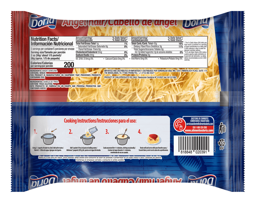 Doria Angel Hair, 10 oz