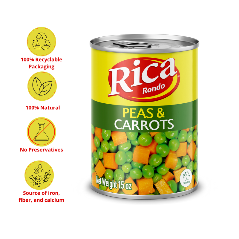 Rica Peas and Carrots Can, 15 oz
