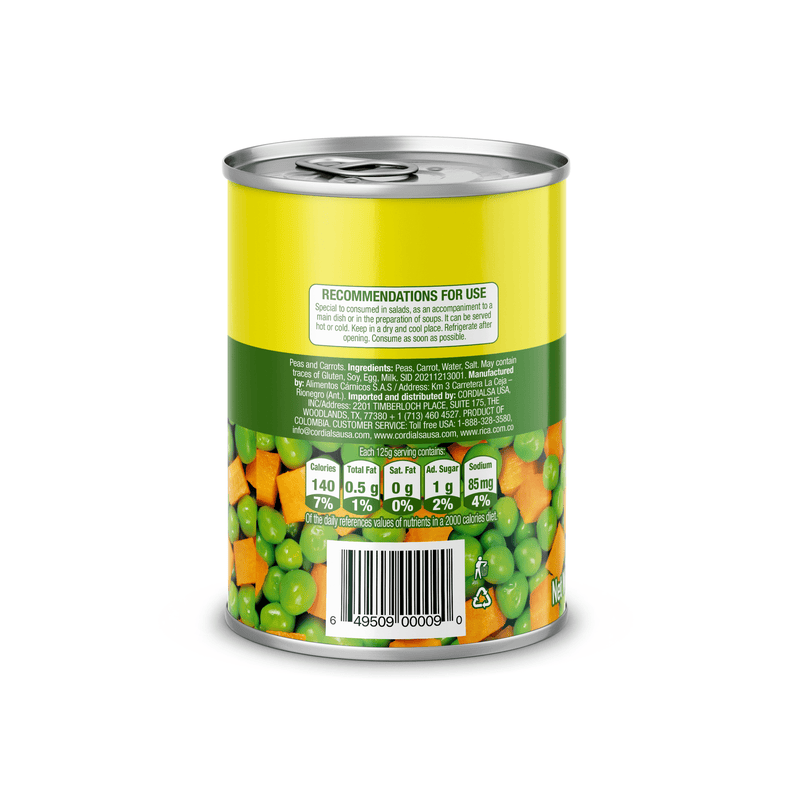 Rica Peas and Carrots Can, 15 oz