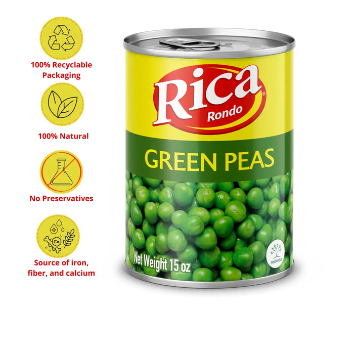 Rica Green Peas Can, 15 oz