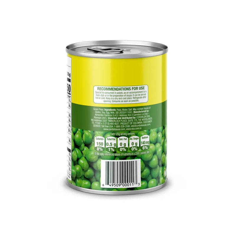 Rica Green Peas Can, 15 oz
