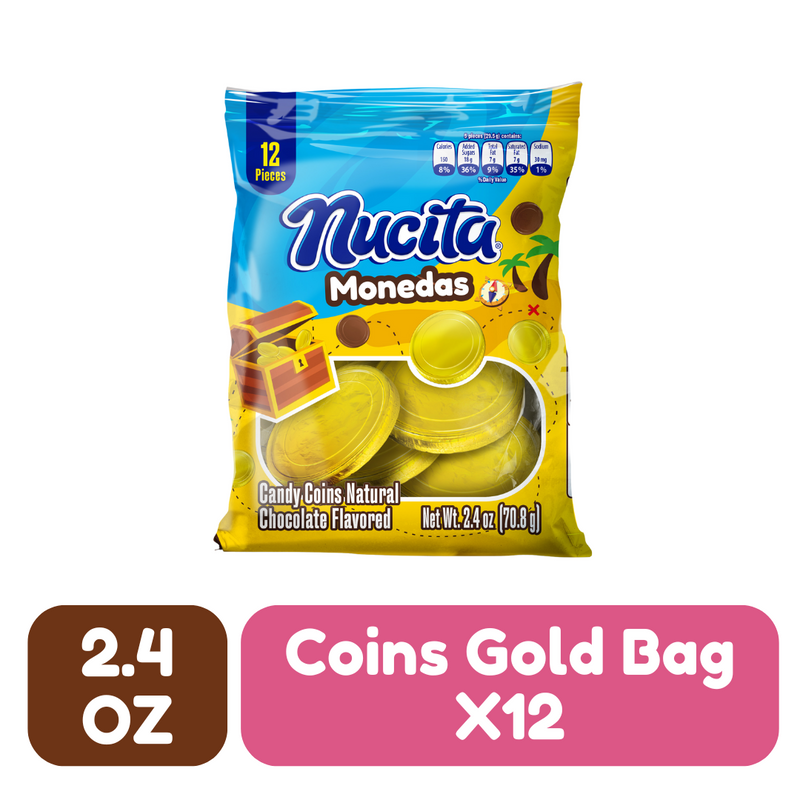 Bolsa de monedas de chocolate Nucita 2.4 oz - 12 ct
