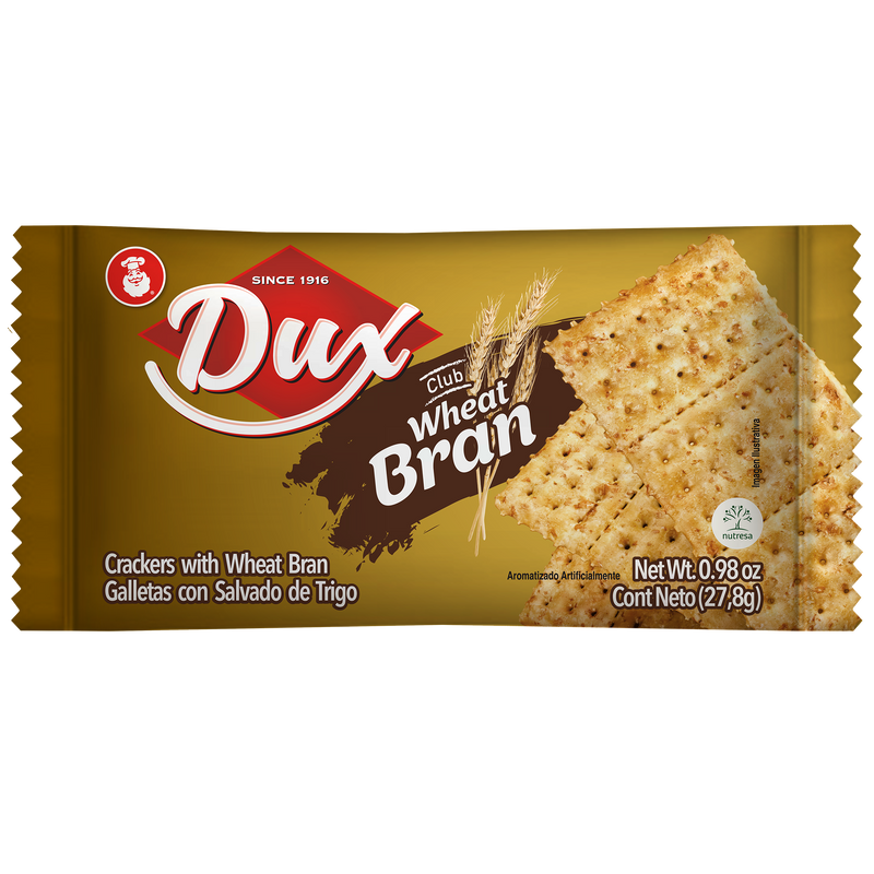 Dux Wheat Bran Crackers Bag, 9 Snack Packs, 8.8 oz