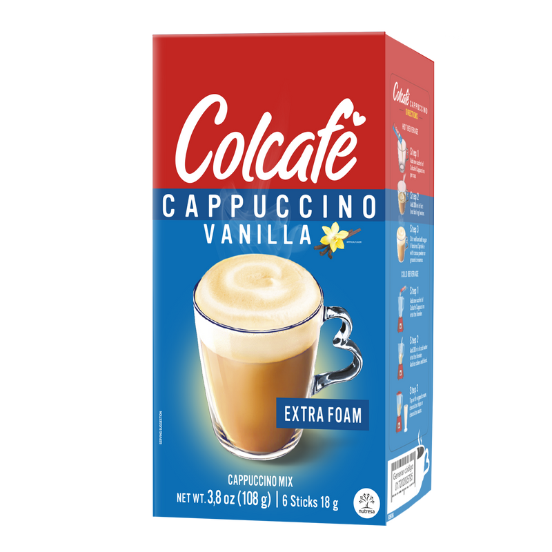Colcafe Cappuccino Vanilla Box, 6 Count, 3.8 oz
