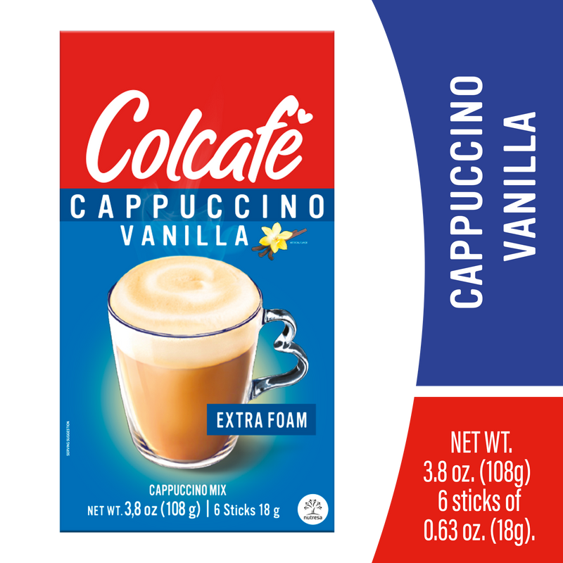 Colcafe Cappuccino Vanilla Box, 6 Count, 3.8 oz