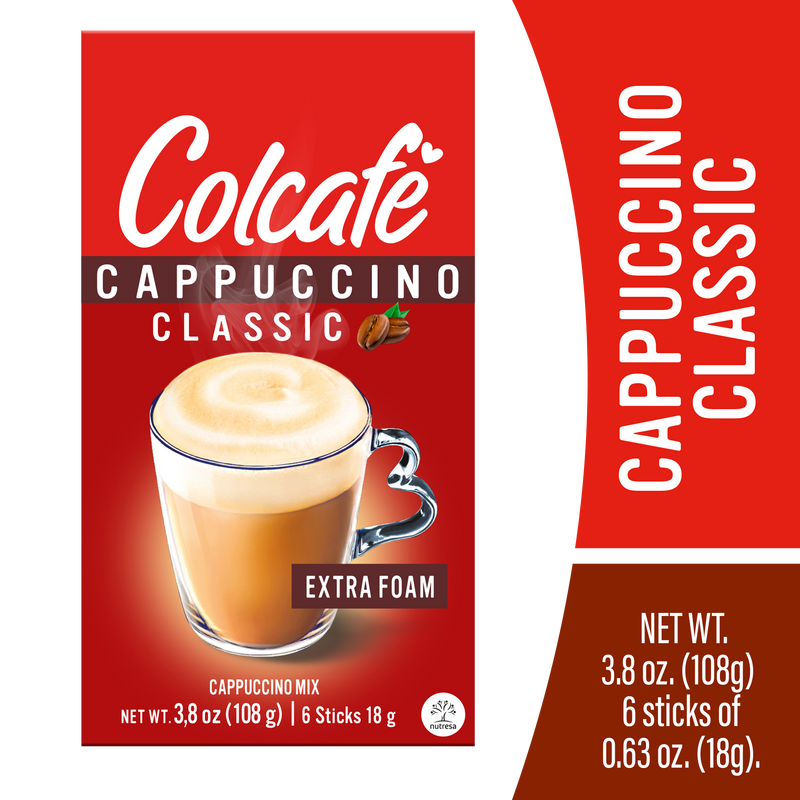 Colcafé Capuccino Classic Caja 3.8 Oz - 6 sachets ct