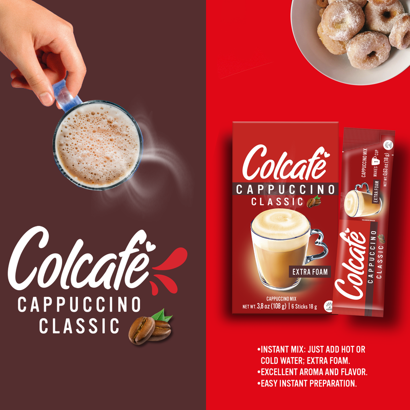 Colcafé Capuccino Classic Caja 3.8 Oz - 6 sachets ct