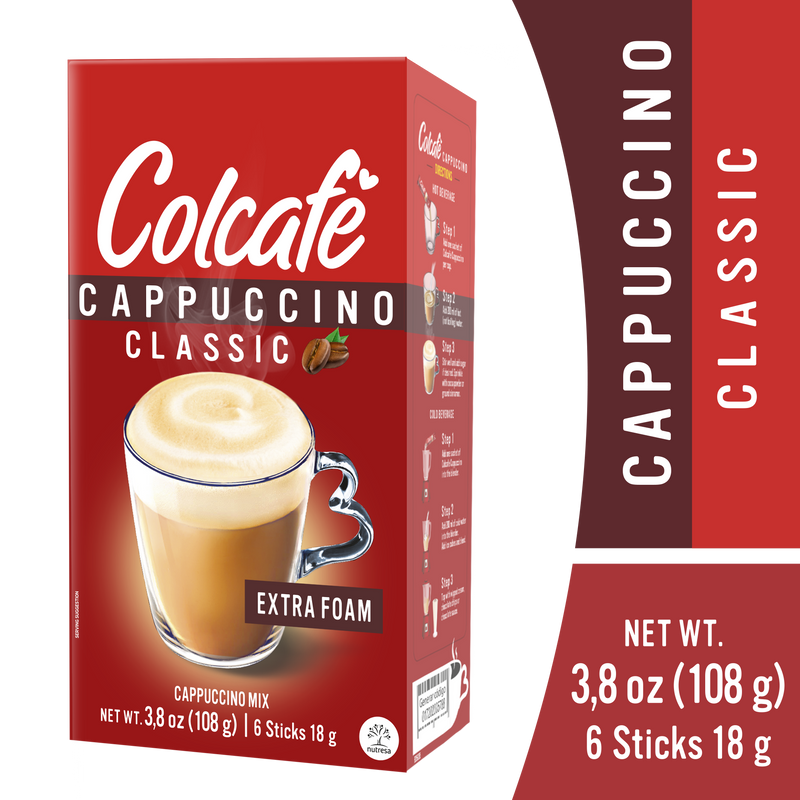 Colcafe Cappuccino Classic Box, 6 Count, 3.8 oz