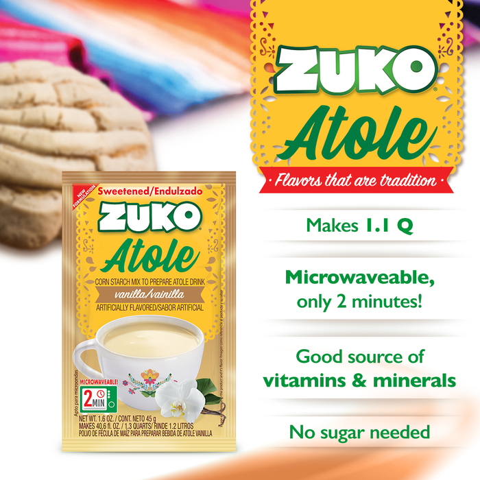 Zuko Atole Vainilla Display 24 ct x 1.6 oz