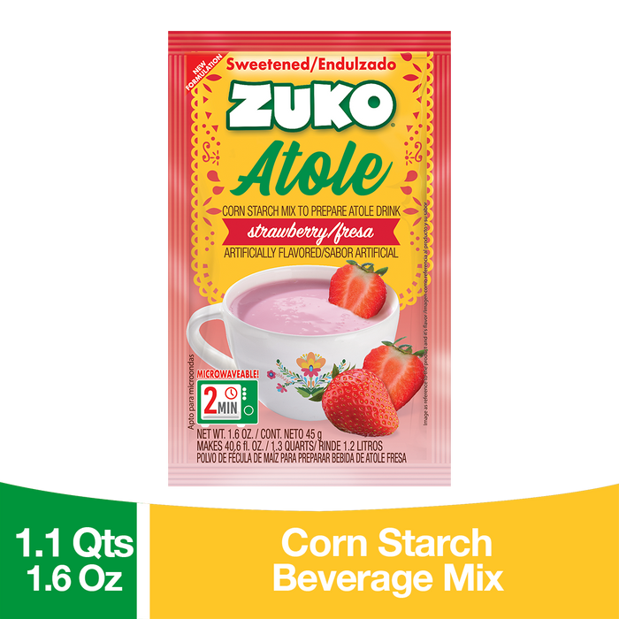 Zuko Atole Fresa Display 24 ct x 1.6 Oz