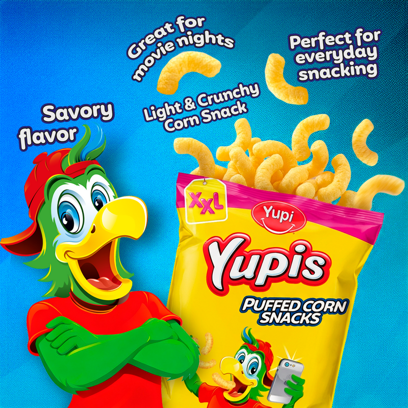 Yupi Puffed Corn Snacks, Maxipack, 3.88 oz