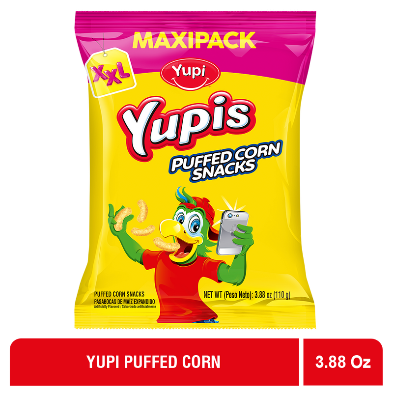 Yupi Puffed Corn Snacks, Maxipack, 3.88 oz