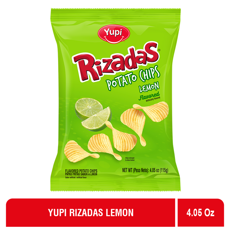 Yupi Rizadas Potato Chips, Lemon Flavored, 4.05 oz